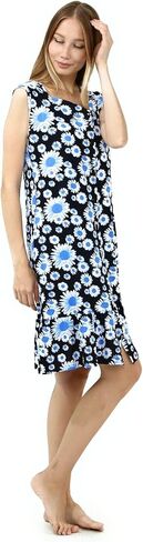 Brighton Robes Womens Button Front Sleeveless 100% Cotton House Dress Robe with 2 Side Pockets in Saudi Arabia