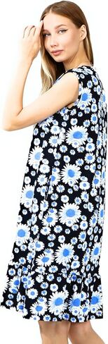 Brighton Robes Womens Button Front Sleeveless 100% Cotton House Dress Robe with 2 Side Pockets in Saudi Arabia