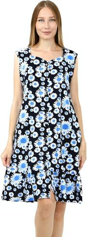 Brighton Robes Womens Button Front Sleeveless 100% Cotton House Dress Robe with 2 Side Pockets in Saudi Arabia