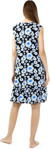 Brighton Robes Womens Button Front Sleeveless 100% Cotton House Dress Robe with 2 Side Pockets in Saudi Arabia