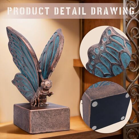Decorative Bookends for Shelves – Vintage Butterfly Resin Book Ends for Heavy Books, Unique Home Office Decor (Blue) in Saudi Arabia