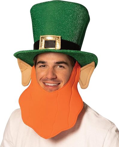 Rasta Imposta Irish Leprechaun Top Hat Green with Orange Beard, St. Patrick's Day Hat, Women and Men, Adult One Size in Saudi Arabia