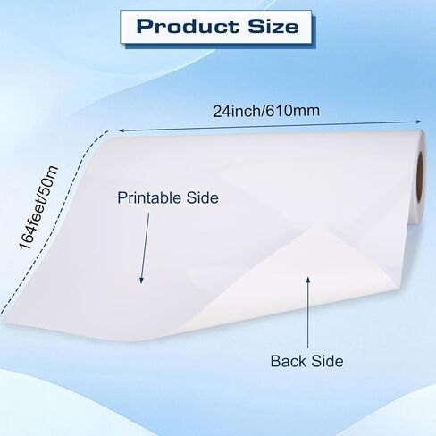 لفة ورق صور لامعة مقاس 24 بوصة × 164 قدمًا، 260 جرام، تنسيق واسع للطابعات النافثة للحبر، عالمية، مقاومة للماء، سريعة الجفاف وسعة كبيرة in Kuwait