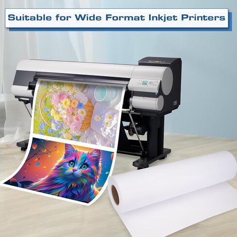 لفة ورق صور لامعة مقاس 24 بوصة × 164 قدمًا، 260 جرام، تنسيق واسع للطابعات النافثة للحبر، عالمية، مقاومة للماء، سريعة الجفاف وسعة كبيرة in Kuwait
