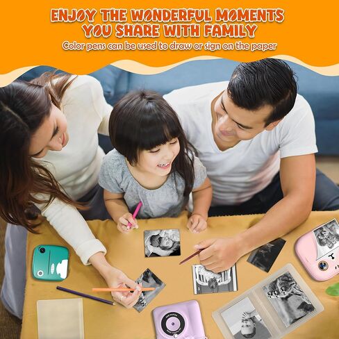 15 Rolls Kids Instant Camera Print Refill Paper, Photo Printer HD Printing Thermal Print Paper Rolls Fit for Most Kids Camera Instant Print, BPA Free&Inkless with 3" Photo Album in Saudi Arabia