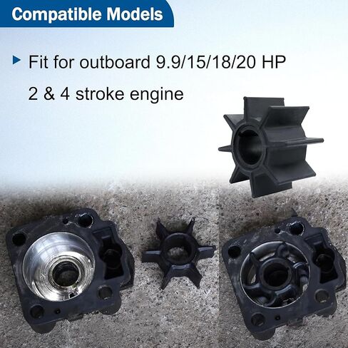 دفاعة مضخة مياه مناسبة لنيسان توهاتسو 334-65021-0(9.9/15/18/20 HP)، لميركوري 47-803748(8/9.9/10/15/18/20 HP)، لهوندا 19210-935-003(7.5/10 HP)، لـ Evinrude 5040046(15 HP)، لسييرا in Saudi Arabia
