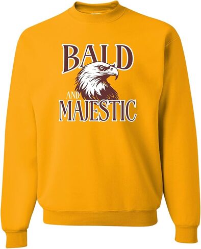 كنزة مرحة من Go All Out Bald & Majestic Bald Eagle هدية مضحكة للرجال الأصلع برقبة دائرية in Saudi Arabia