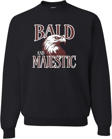 كنزة مرحة من Go All Out Bald & Majestic Bald Eagle هدية مضحكة للرجال الأصلع برقبة دائرية in Saudi Arabia