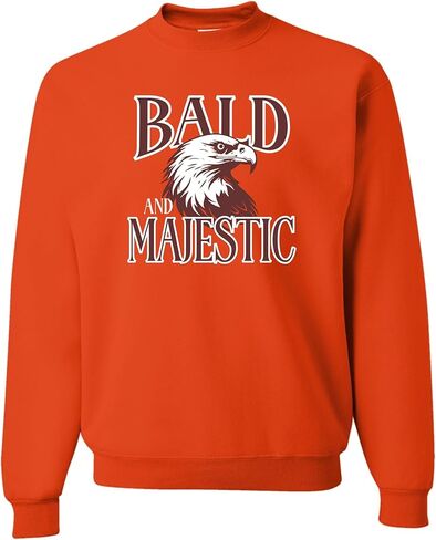 كنزة مرحة من Go All Out Bald & Majestic Bald Eagle هدية مضحكة للرجال الأصلع برقبة دائرية in Saudi Arabia