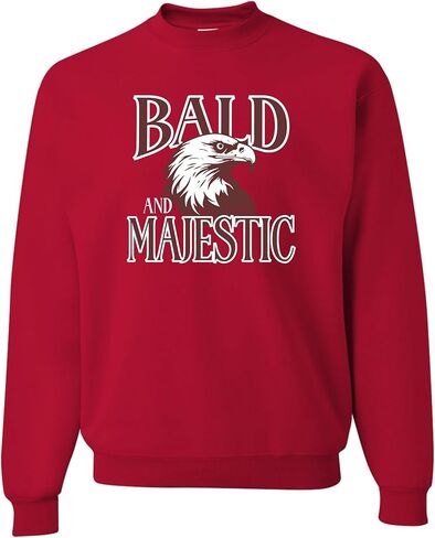 كنزة مرحة من Go All Out Bald & Majestic Bald Eagle هدية مضحكة للرجال الأصلع برقبة دائرية in Saudi Arabia