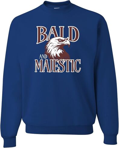 كنزة مرحة من Go All Out Bald & Majestic Bald Eagle هدية مضحكة للرجال الأصلع برقبة دائرية in Saudi Arabia