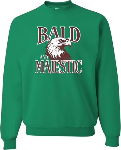 كنزة مرحة من Go All Out Bald & Majestic Bald Eagle هدية مضحكة للرجال الأصلع برقبة دائرية in Saudi Arabia