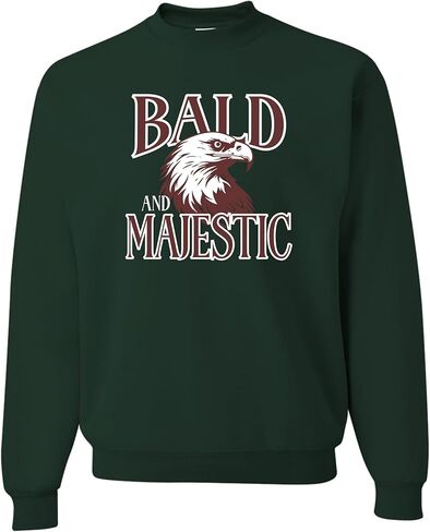 كنزة مرحة من Go All Out Bald & Majestic Bald Eagle هدية مضحكة للرجال الأصلع برقبة دائرية in Saudi Arabia