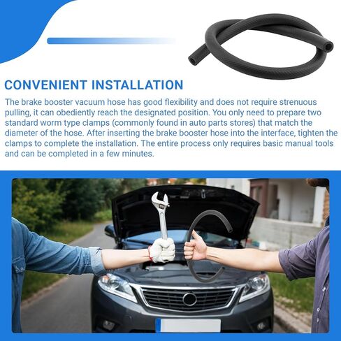 27233 خرطوم مكنسة كهربائية للفرامل، خرطوم مكنسة كهربائية معززة للفرامل لسيارات الركاب والشاحنات الخفيفة - طول 3 بوصات، القطر الداخلي 15/32 بوصة خرطوم مكنسة كهربائية معززة للفرامل (عبوة واحدة) in Kuwait