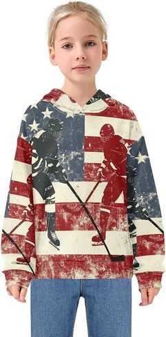 Hoodies for Boys Girls, Pullover Sweatshirt with Pocket 4-14 Years in Saudi Arabia