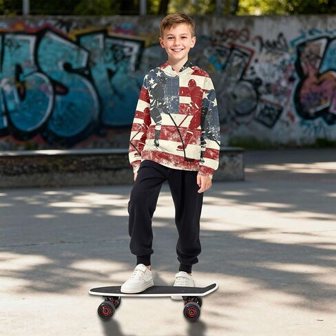 Hoodies for Boys Girls, Pullover Sweatshirt with Pocket 4-14 Years in Saudi Arabia