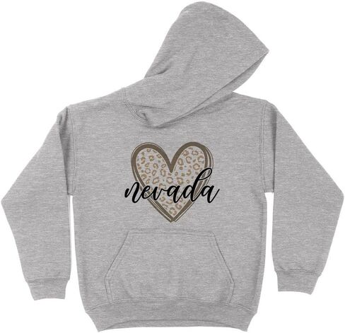 Leopard Heart Nevada Kids Hoodie Sweatshirt Youth in Saudi Arabia