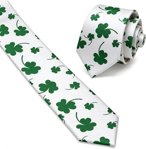 St. Patrick's Day Ties for Men, Clover Shamrock Necktie St Patricks Day Tie for Boyfriend Dad Husband Gifts in Saudi Arabia