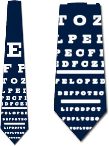 ربطات عنق من Three Rooker Eye Chart ربطات عنق رجالي لطبيب العيون وربطة عنق ضبابية للرجال in Saudi Arabia