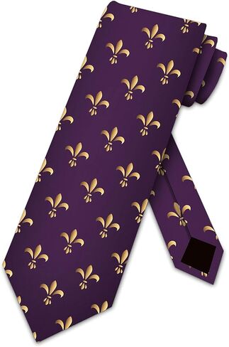 Three Rooker Mardi Gras Ties Mens Fleur de Lis Necktie Purple Tie in Saudi Arabia
