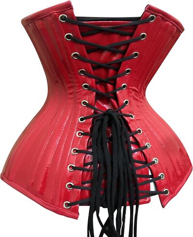 Women's PVC Underbust Corset, Steel Boned Steampunk Hourglass Waist Cincher, Body Shaper Corset in Saudi Arabia