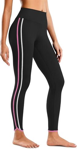 Aoysky Womens Buttery Soft Workout Leggings 25" Side Stripes High Waisted Full Length Yoga Leggings in Saudi Arabia