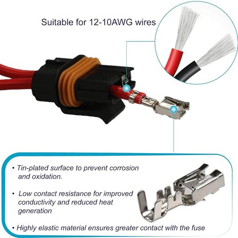 VANSIHO ATO/ATC Inline Fuse Holder Kit, IP67 Waterproof Sealed Fuse Block with 12-10 AWG Terminals for Car Audio, Off-Road Lights, Marine Boats (Pack of 6) in Saudi Arabia