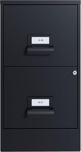 أبعاد المكتب 18 بوصة عمق 2 درج ارتفاع خزانة الملفات، أسود in Kuwait