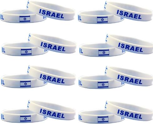 إسرائيل أساور سيليكون علم إسرائيل سوار السائبة، الإسورة معصمه إسرائيلية، للجنسين مقاس واحد يناسب الجميع in Kuwait