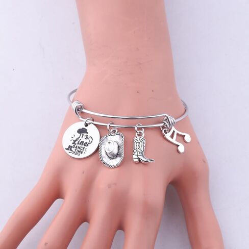 BLEOUK Line Dance Bracelet Line Dance Gift for Country Music Lover Gift It's Line Dance Time Jewelry in Saudi Arabia