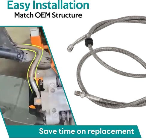 For Arctic Cat ATV Brake Line Kit, Front Braided Stainless Steel Brake Hose, Replaces For 1502-015, with Leak-Proof Crush Washers in Saudi Arabia