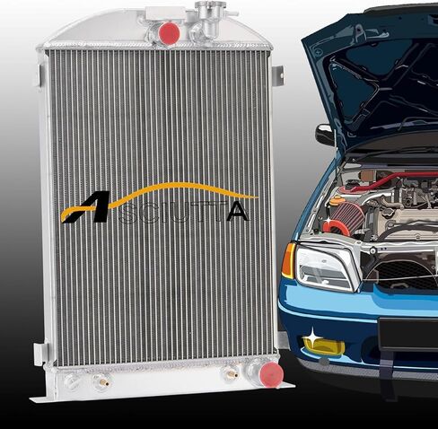 4 Row Aluminum Radiator for 1933-1935 Ford Model Chevy V8 Engine Swap with cooler 1934 1935 in Saudi Arabia