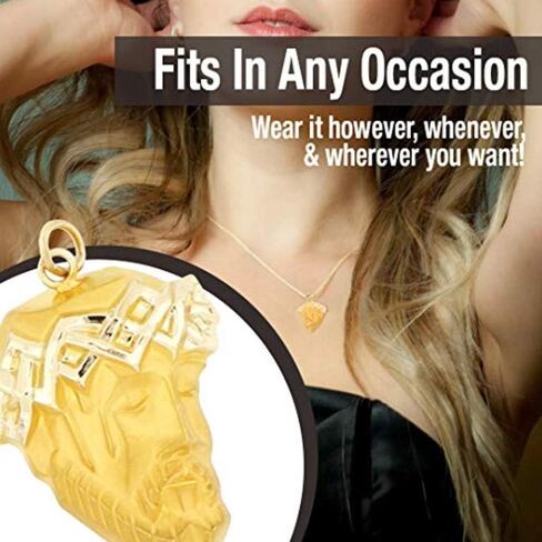 RP 14K Yellow Gold and White Gold Polished Jesus Christ Head Thorn Crown Religious Pendant Charm Necklaces Fine Jewelry Gifts for Women and Men in Saudi Arabia