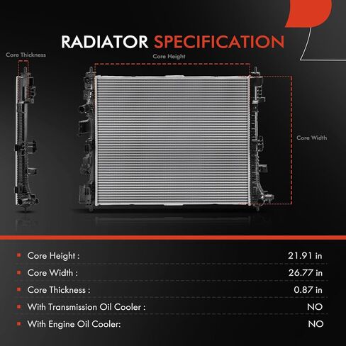 A-Premium Engine Coolant Radiator Assembly Compatible with Chevrolet Equinox 2018-2022 & GMC Terrain 2018-2022, 1.5L 2.0L, Replace# 23270570, 84142649 in Kuwait