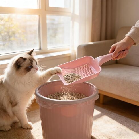 Plastic Cat Litter Shovel, Lightweight Cat Sand Scoop Sifter Fine Mesh Pet Poo Litter Cleaner Scoop Shovel Deep Shovel Anti-rust Pet Litter Cleaner Scooper Sand Substrate Scoop Shovel in Kuwait