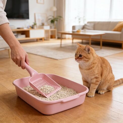 Plastic Cat Litter Shovel, Lightweight Cat Sand Scoop Sifter Fine Mesh Pet Poo Litter Cleaner Scoop Shovel Deep Shovel Anti-rust Pet Litter Cleaner Scooper Sand Substrate Scoop Shovel in Kuwait