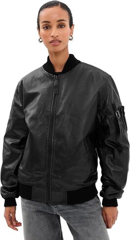 Alpha Industries Women's Leather MA-1 Flight Jacket in Saudi Arabia
