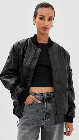 Alpha Industries Women's Leather MA-1 Flight Jacket in Saudi Arabia