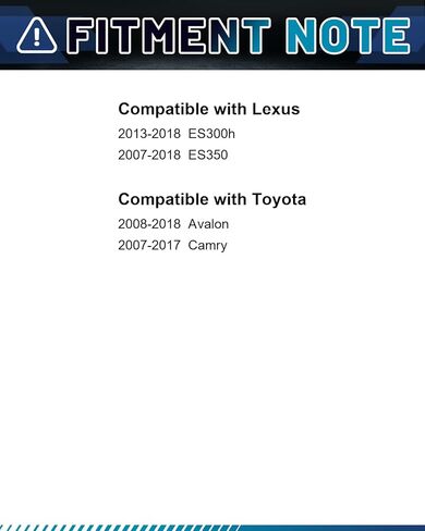 مجموعة وسادات ودوارات الفرامل الأمامية المتوافقة مع 2007-2017 Toyota Camry، 2007-2018 Lexuss ES350، 2008-2018 Toyota Avalon، مجموعة دوارات الفرامل ووسادات الفرامل - 296 مم (11.8 بوصة) - مطلية بالهندسة in Saudi Arabia