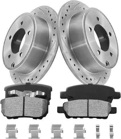 Rear Brake Kit, Brake Rotors Brake Pads Compatible with 2007-2017 Jeep Patriot, 2007-2017 Jeep Compass, 2008-2014 Dodge Avenger|Automotive Replacement Brake Kit|262mm(10.3in)|Rear Brake Rotors in Saudi Arabia