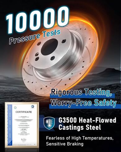 Rear Brake Kit, Brake Rotors Brake Pads Compatible with 2007-2017 Jeep Patriot, 2007-2017 Jeep Compass, 2008-2014 Dodge Avenger|Automotive Replacement Brake Kit|262mm(10.3in)|Rear Brake Rotors in Saudi Arabia