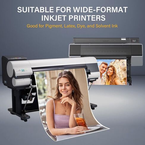 RCdepot1-1 × لفة ورق صور RC Satin Premium مقاس 24 بوصة × 100 قدم طباعة نفث الحبر بتنسيق واسع (ترقية جديدة، طبقة مطلية بالراتنج في الخلف، أكثر متانة ومقاومة للماء، لا يسهل الحصول على التجاعيد) سريع الجفاف in Kuwait