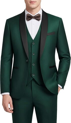 WEEN CHARM Mens Suit Slim Fit Tuxedo 3 Piece One Button Shawl Lapel Blazer Jacket Vest Pants Set for Prom Party in Saudi Arabia