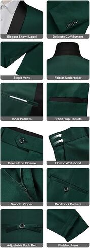 WEEN CHARM Mens Suit Slim Fit Tuxedo 3 Piece One Button Shawl Lapel Blazer Jacket Vest Pants Set for Prom Party in Saudi Arabia