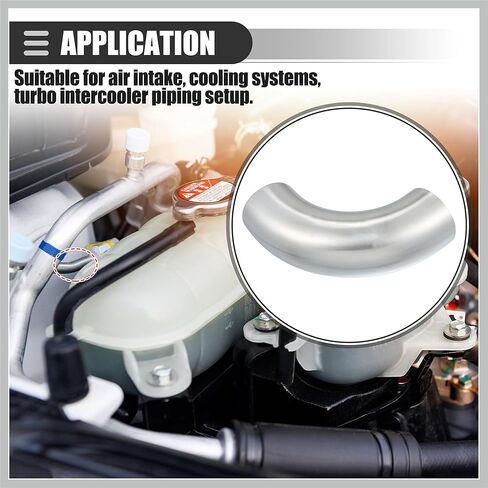 Universal 90 Degree Bend Elbow Intercooler Pipe Air Intake Tube, 4" OD, 102mm OD, Leg Length 4", 100mm Leg Length, 6061 Aluminum Alloy, Silver Tone Replacement Car Parts in Saudi Arabia