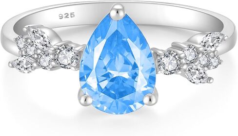 Pear Cut Moissanite Wedding Ring,1 Carat D Color VVS1 Engagement Rings for Women Promise Rings Sterling Silver for Her in Saudi Arabia