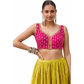TRENDMALLS Women's Dhupion Silk Embroidery Sequence Work Blouse Choli Stylish Blouse Ready to Wear in Saudi Arabia