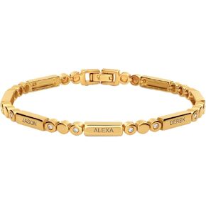 مجموعة أساور OAK & LUNA Dot - أساور منقوشة من فيرميل الذهب والفضة الاسترليني - أساور متراصة مخصصة مع لمسات ماسية اختيارية in Kuwait