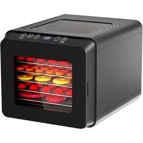 آلة تجفيف الطعام للمتشنج، 5 صواني من الفولاذ المقاوم للصدأ آمنة للاستخدام في غسالة الأطباق، حجم صغير مع مساحة تجفيف كبيرة 3.1 بوصة، تحكم في درجة الحرارة 194 درجة فهرنهايت، مجفف 400 واط لمكافآت الكلاب والوجبات الخفيفة والفواكه والأعشاب in Kuwait