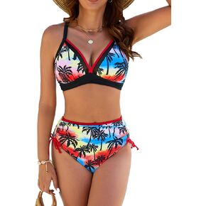 Edelqual Womens Neon Drawstring Tummy Control Swimsuits Bikini Sets for Women Bathing Suit for Women in Kuwait